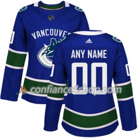 Adidas Maillot de Hockey Vancouver Canucks Personnaliser 2017-2018 Bleu Authentic - Femme